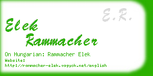 elek rammacher business card